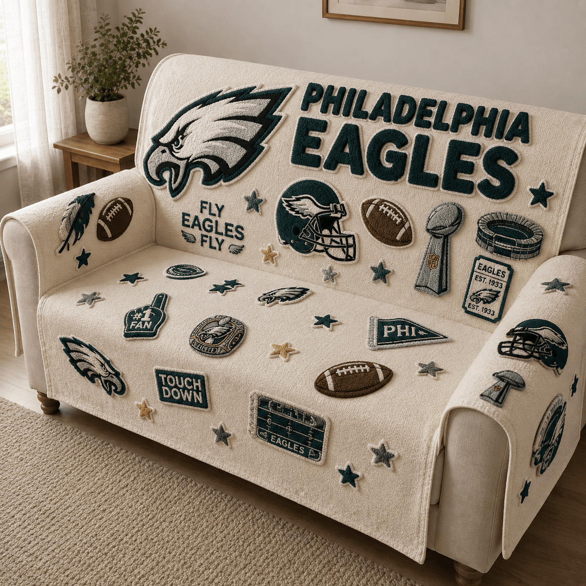 PLDE Tufted Sofa Cover & Pillow Set DNBN