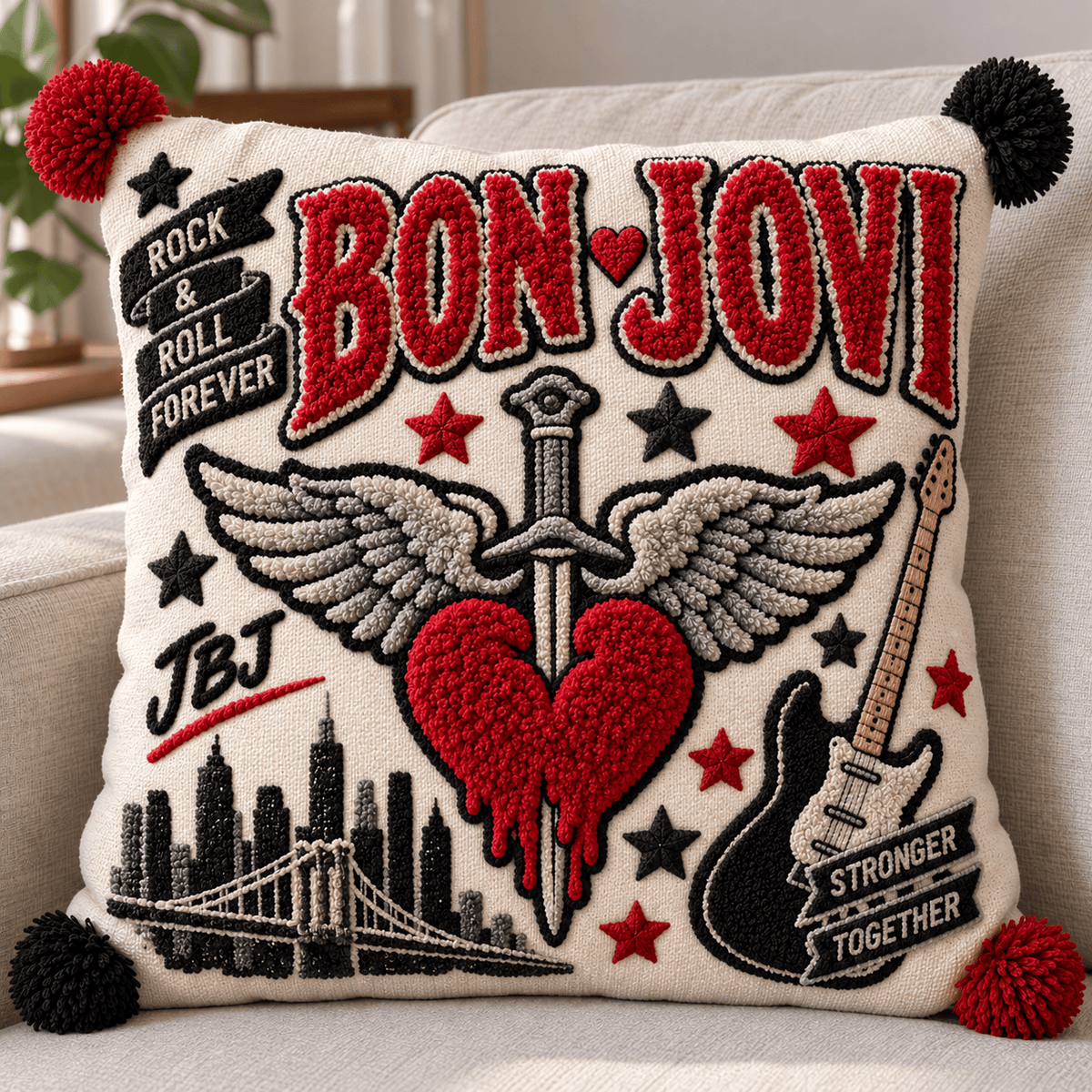 BJV Tufted Sofa Cover & Pillow Set NTKO