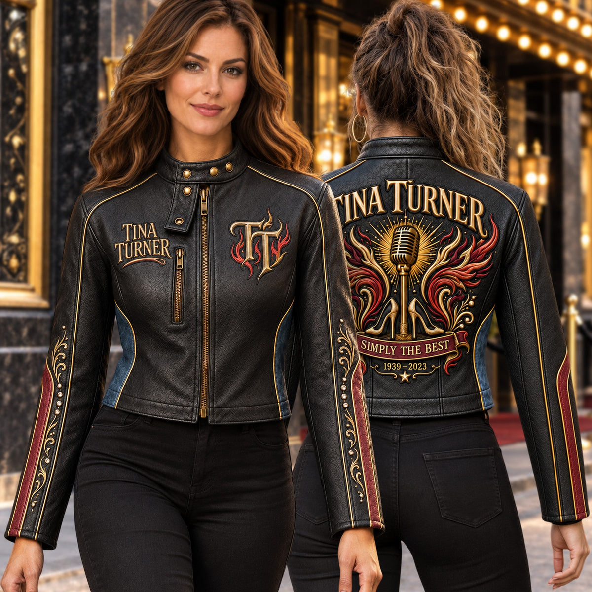 Premium TNTN Cropped Leather Zipper Jacket TTMH