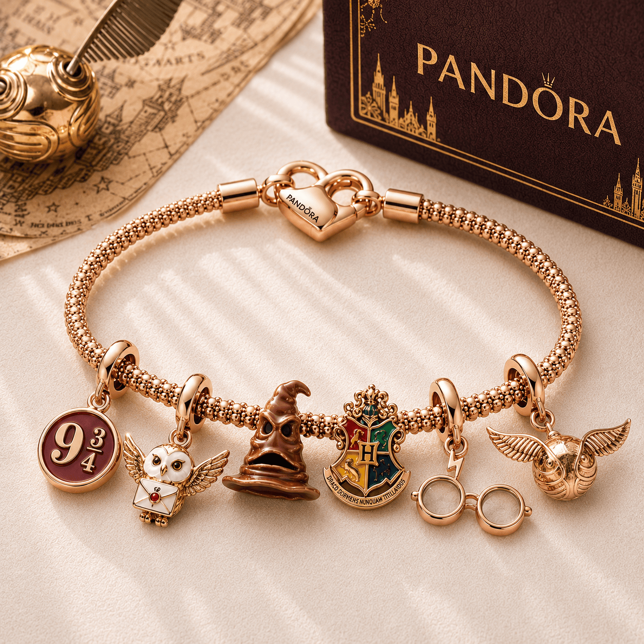 HRP Rose Gold Charm Bracelet Set TTTT