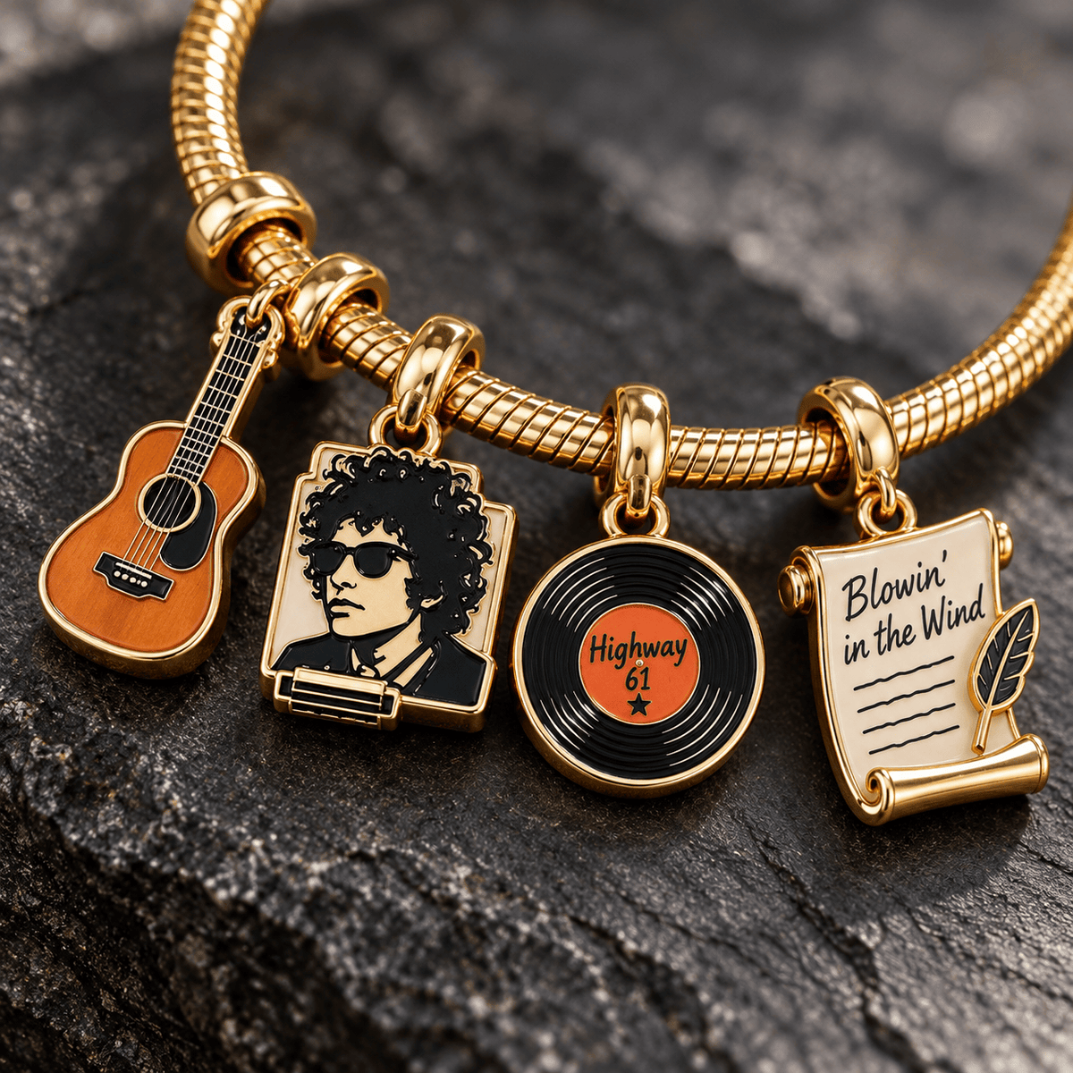 BDL Gold Charm Bracelet Set TTN