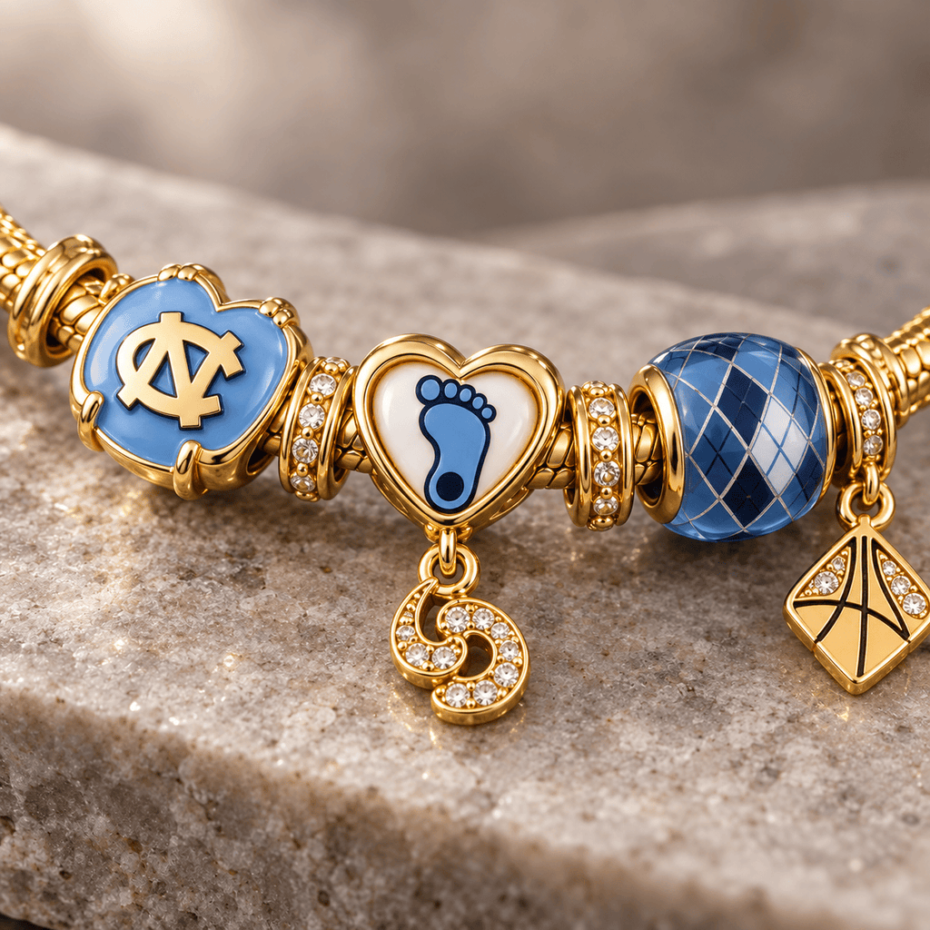 UNC Gold Charm Bracelet Set PTKL