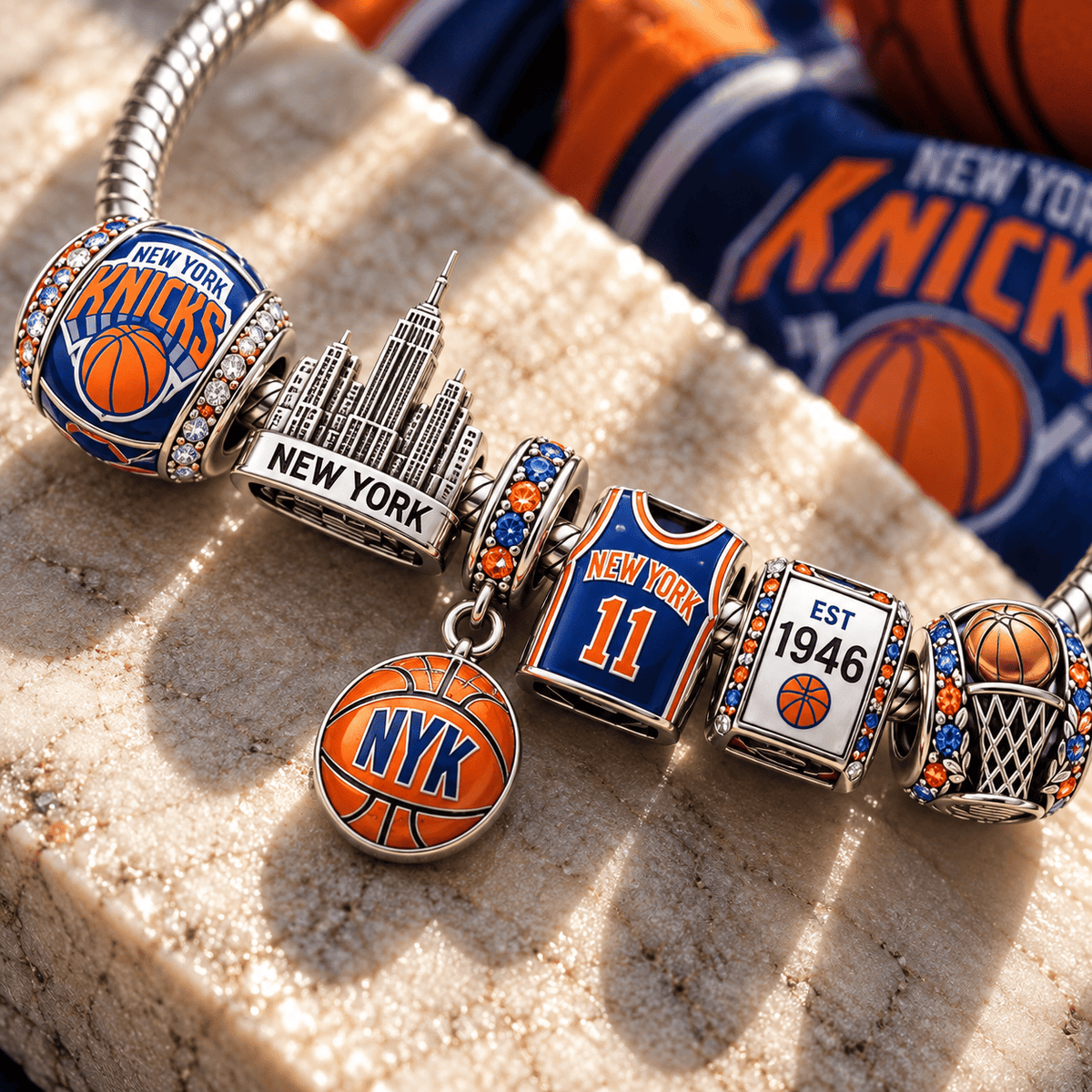NYK Silver Charm Bracelet Set PTT