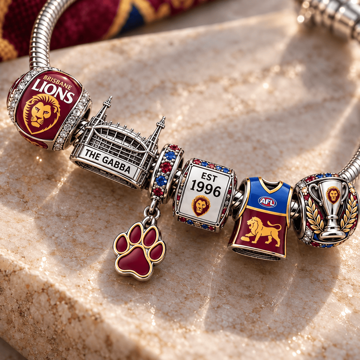 BRBL Silver Charm Bracelet Set PTT