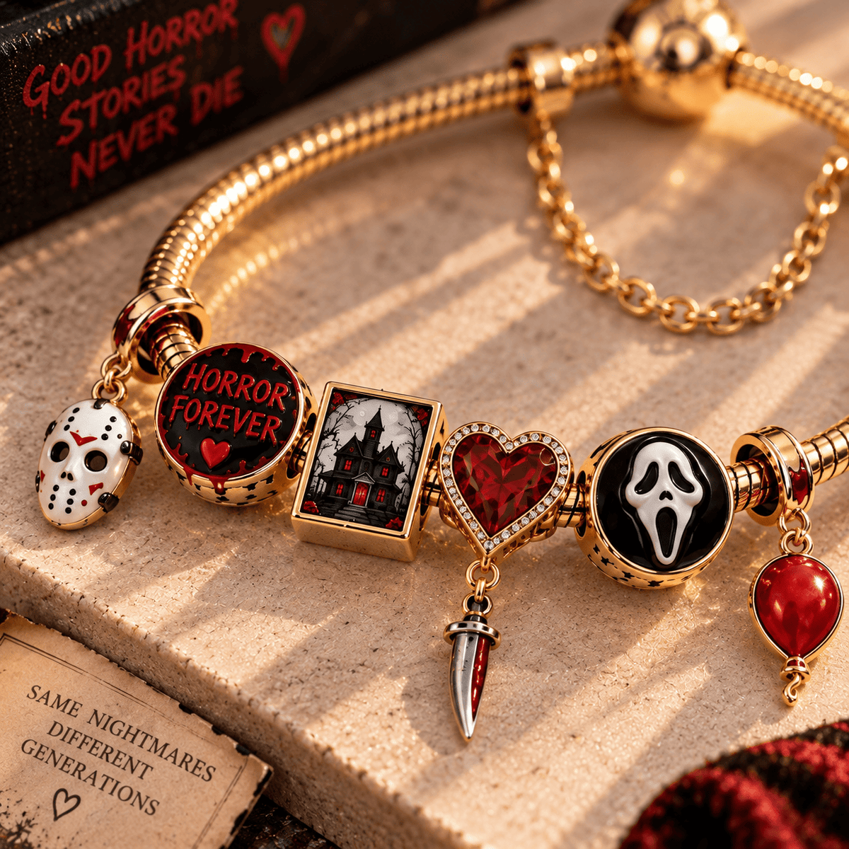 HXS Gold Charm Bracelet Set TTN