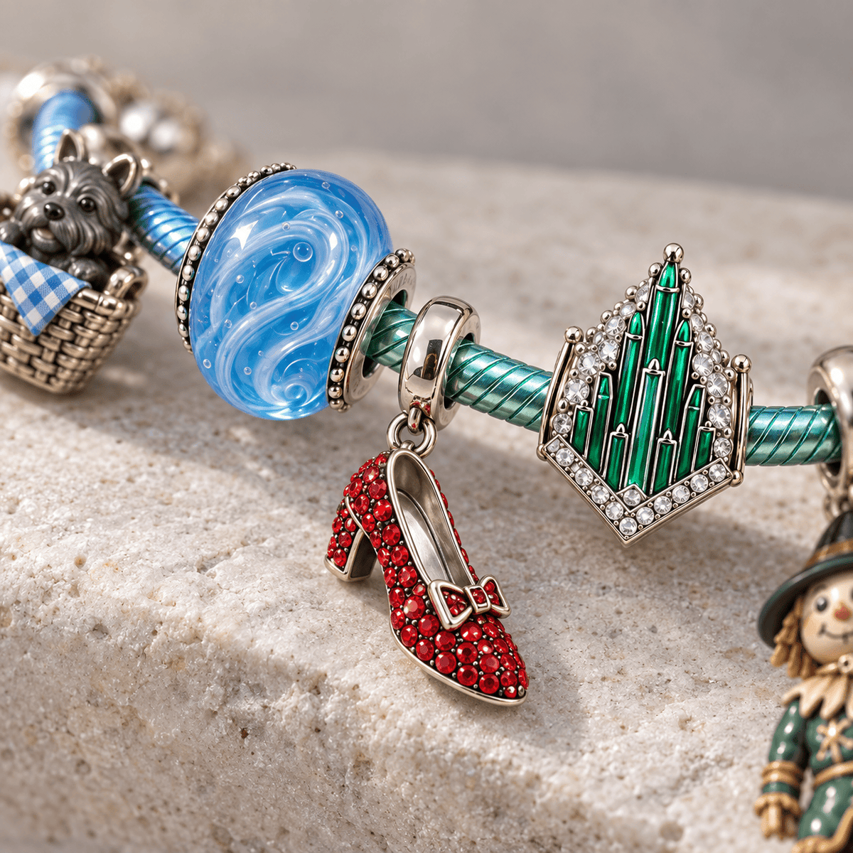TWOZ Silver Charm Bracelet Set PTKL