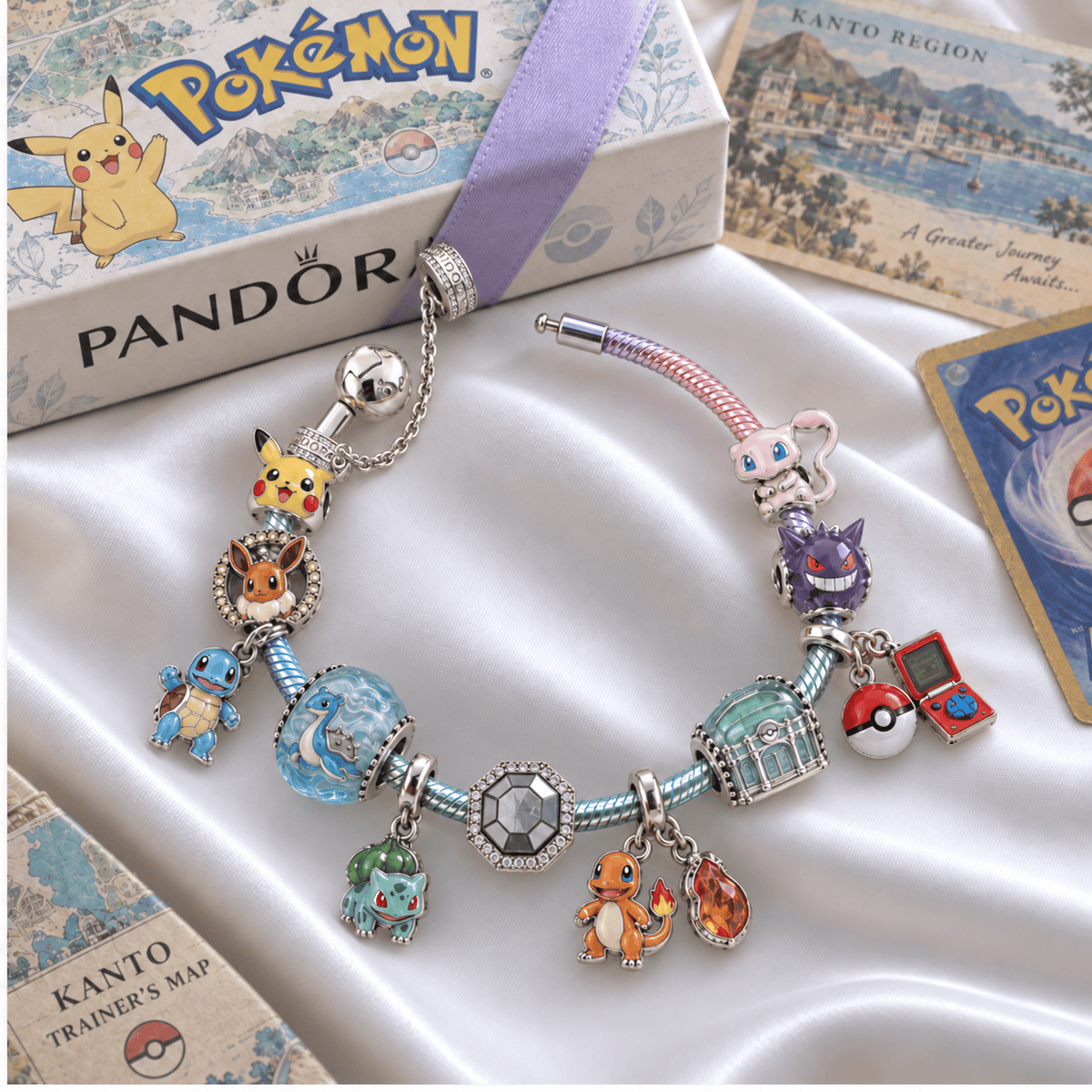 PKM Silver Charm Bracelet Set PTKL