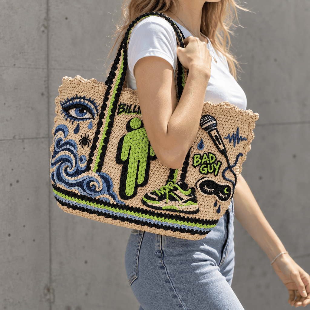 BLE Straw-Style Embellished Tote Bag DNBN