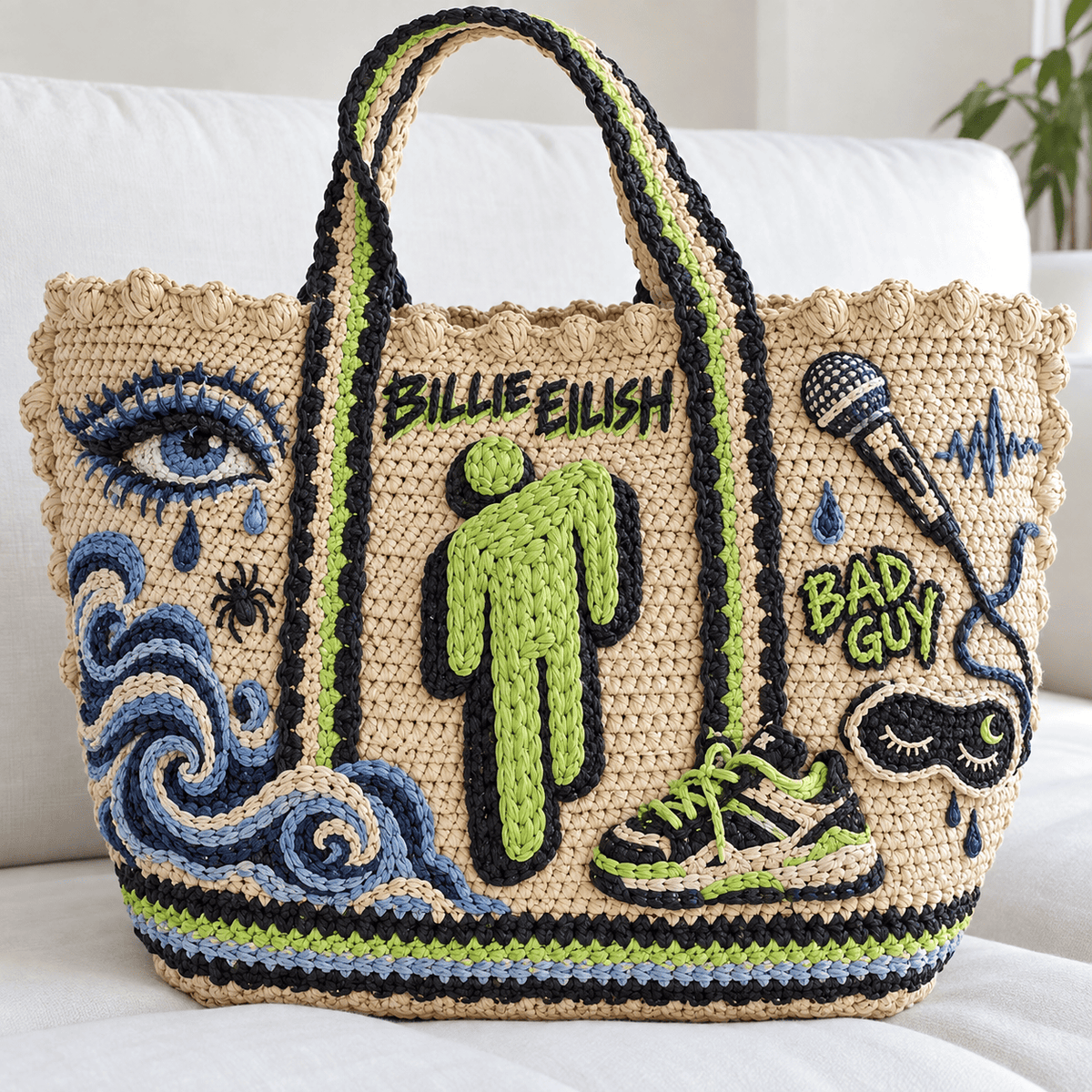 BLE Straw-Style Embellished Tote Bag DNBN