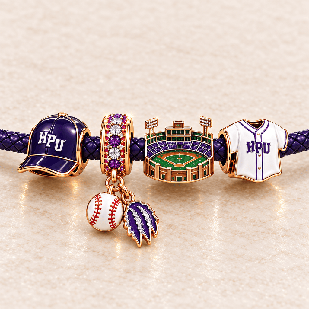 HPP Braided Leather Cord Charm Bracelet Set NHVH