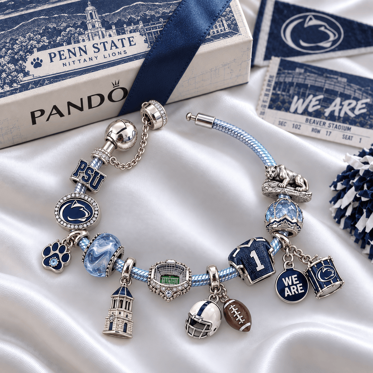 PSNL Silver Charm Bracelet Set PTKL