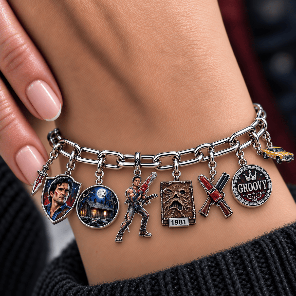 ASH Silver Charm Bracelet Set NTVA