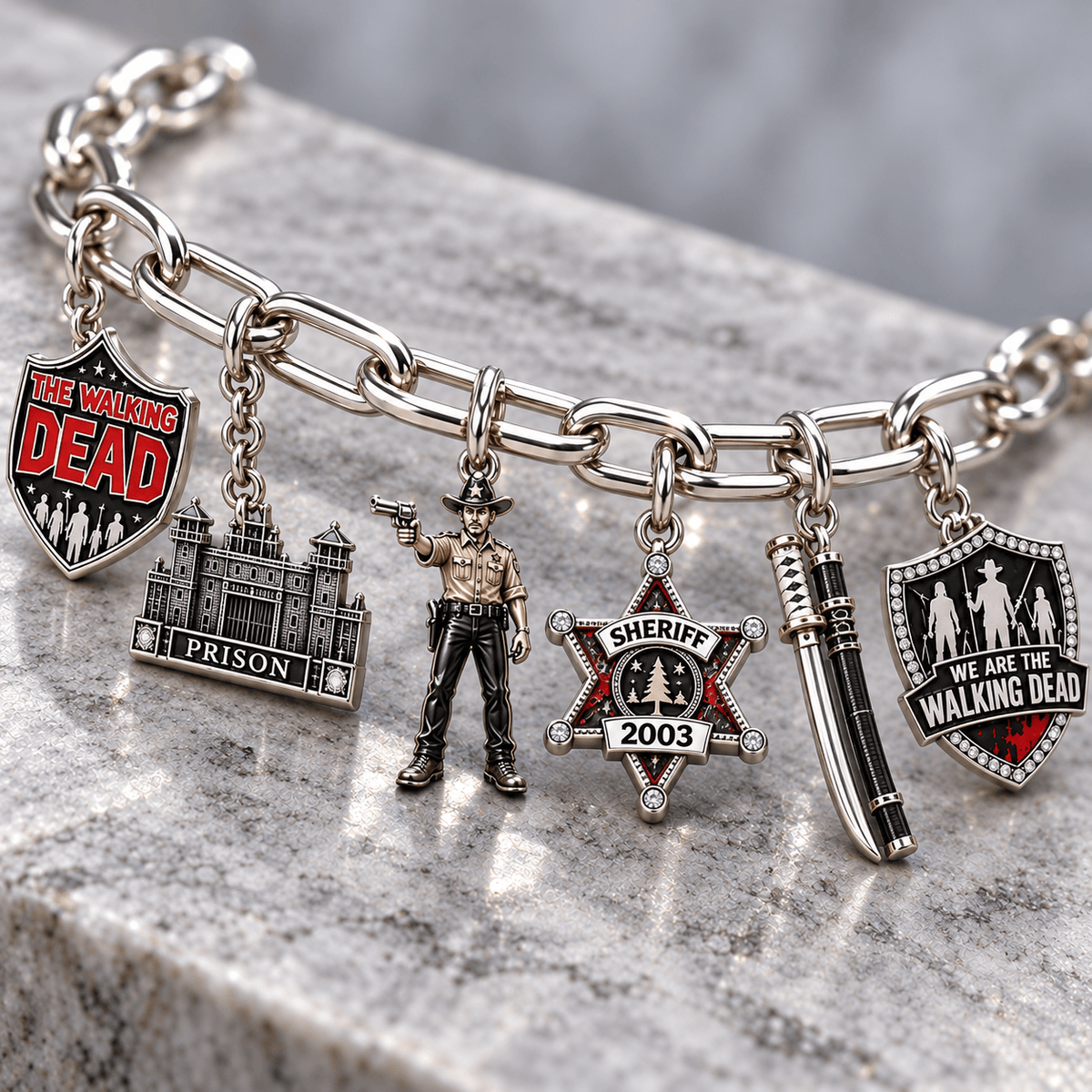 TWKD Silver Charm Bracelet Set NTVA