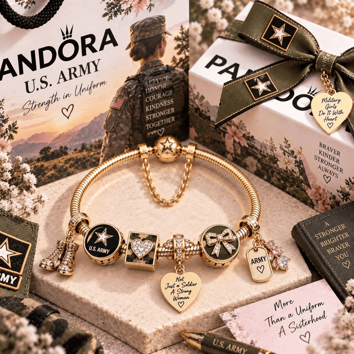 USAR Gold Charm Bracelet Set TTN