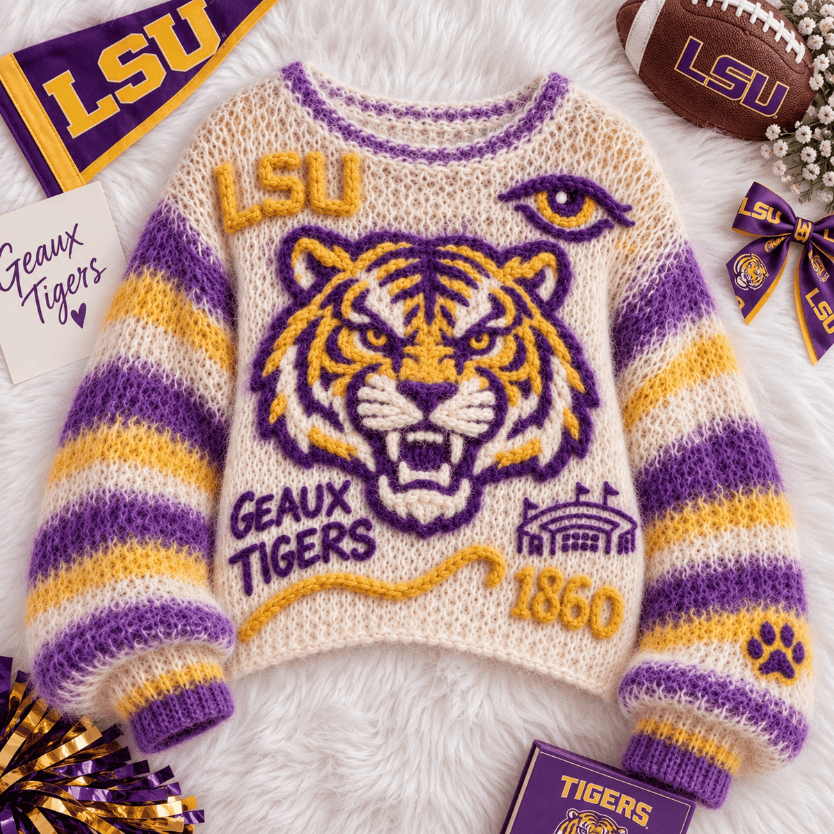 LSU Women’s Open-Knit Sweater HTTT