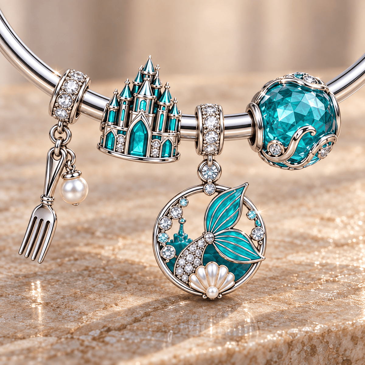 TLM Silver Charm Bracelet Set TMH