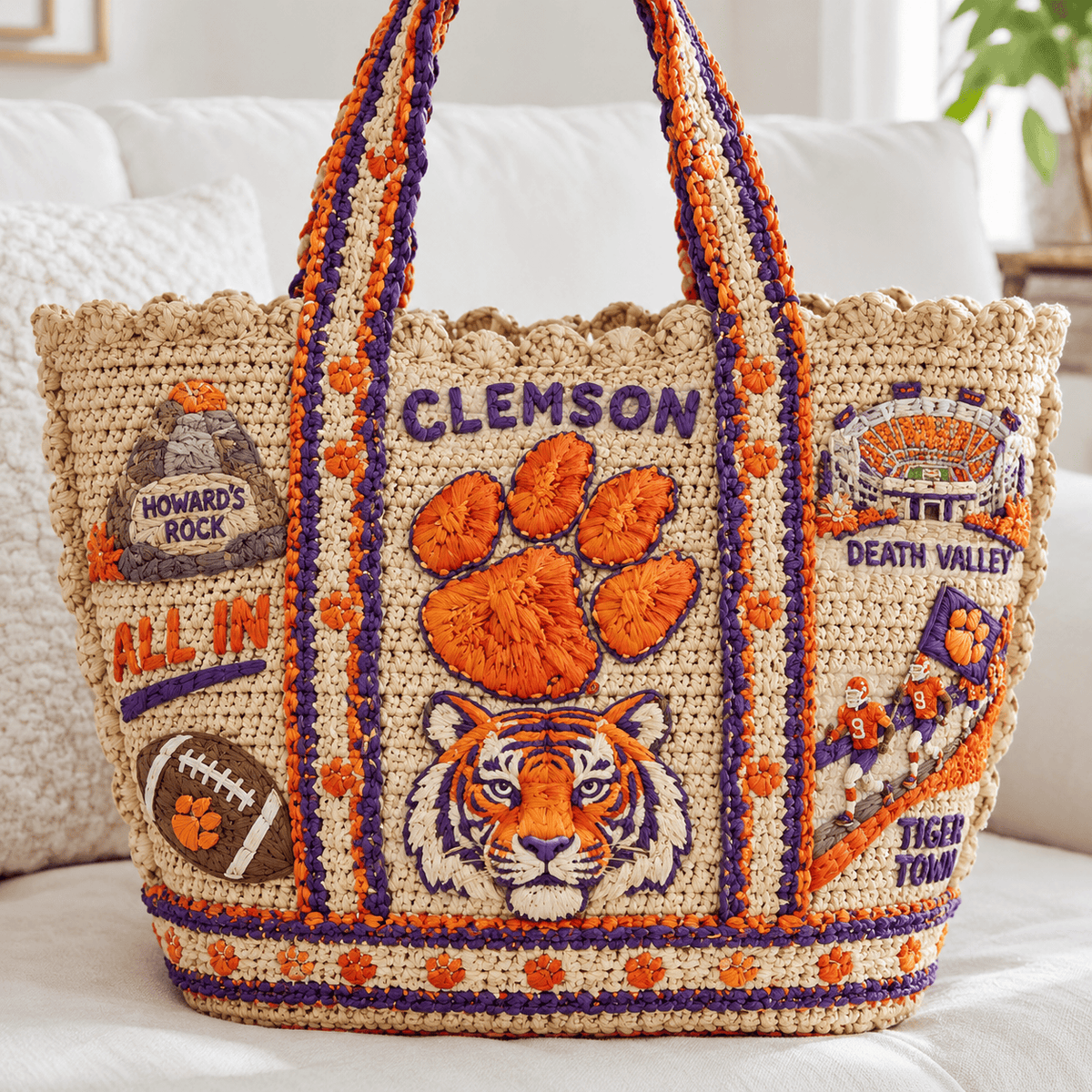 CTFB Straw-Style Embellished Tote Bag HTTT