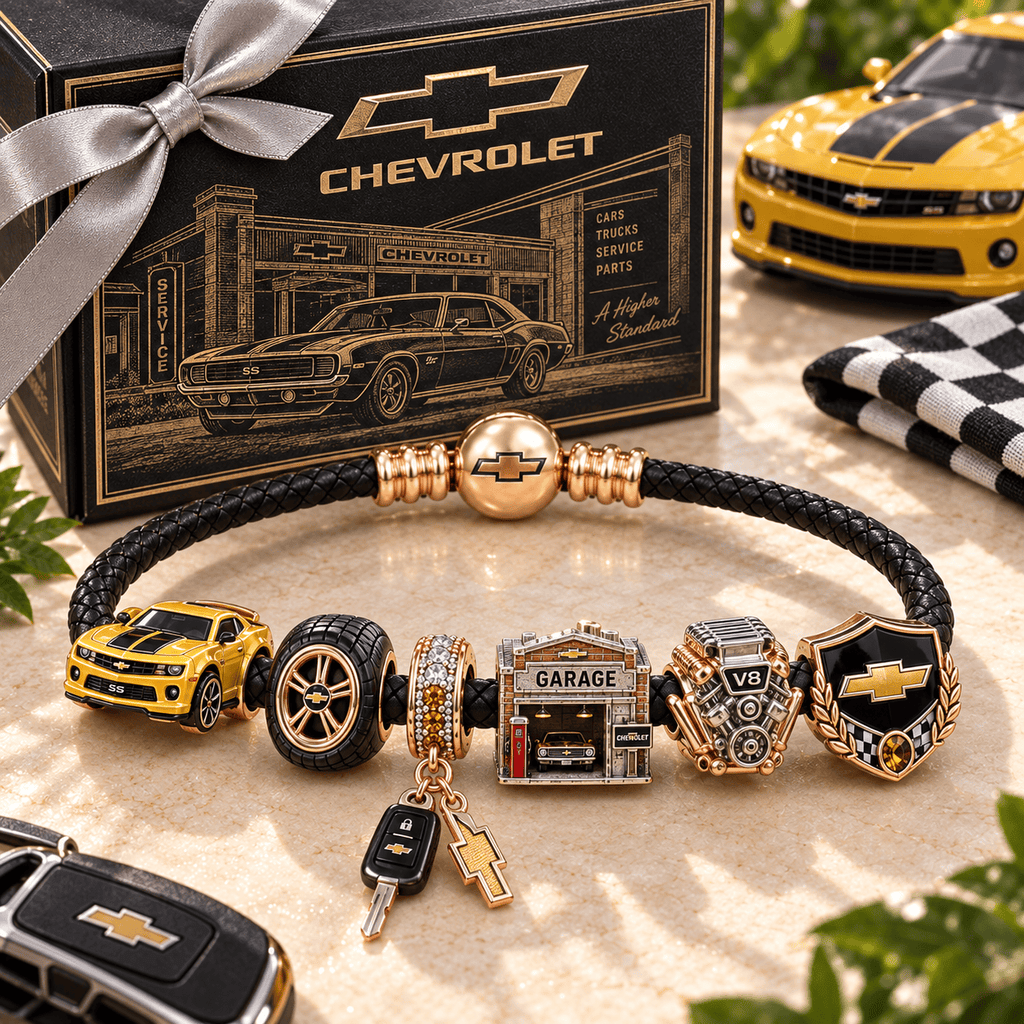 CVL Braided Leather Charm Bracelet Set NHVH