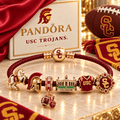 USC Braided Leather Charm Bracelet Set NHVH
