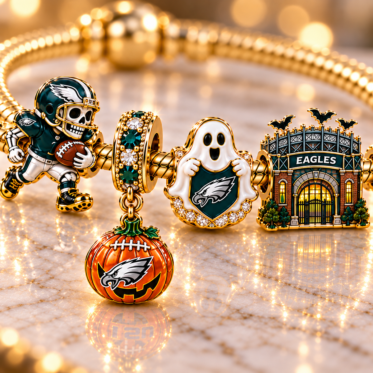 PLDE Gold Charm Bracelet Set NHVH