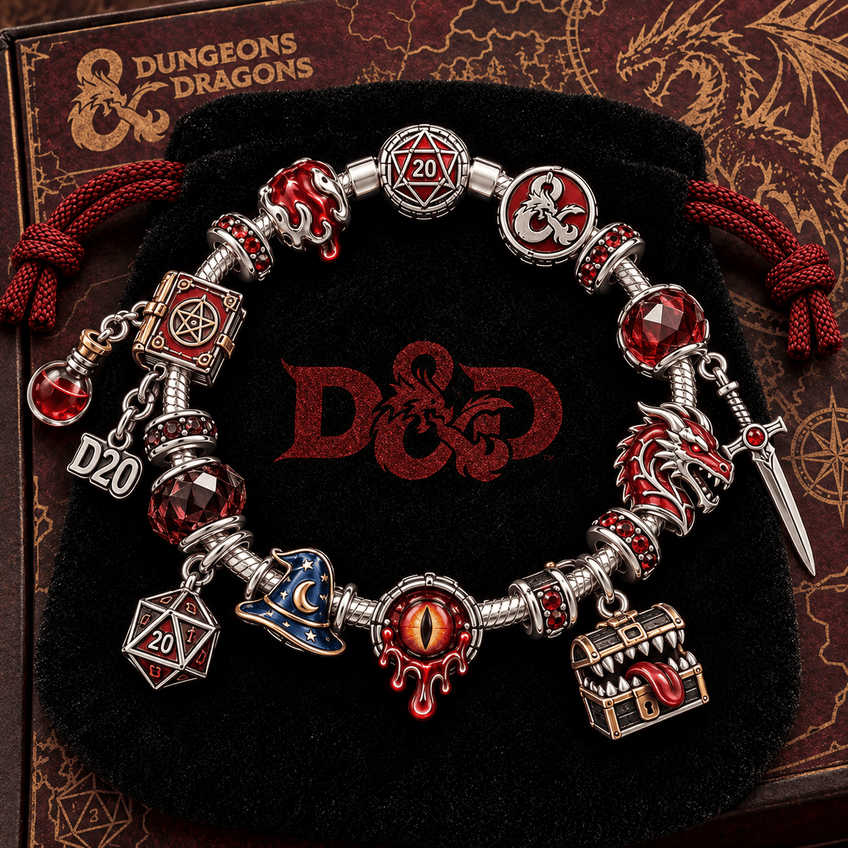 DND Silver Charm Bracelet Set TTTT
