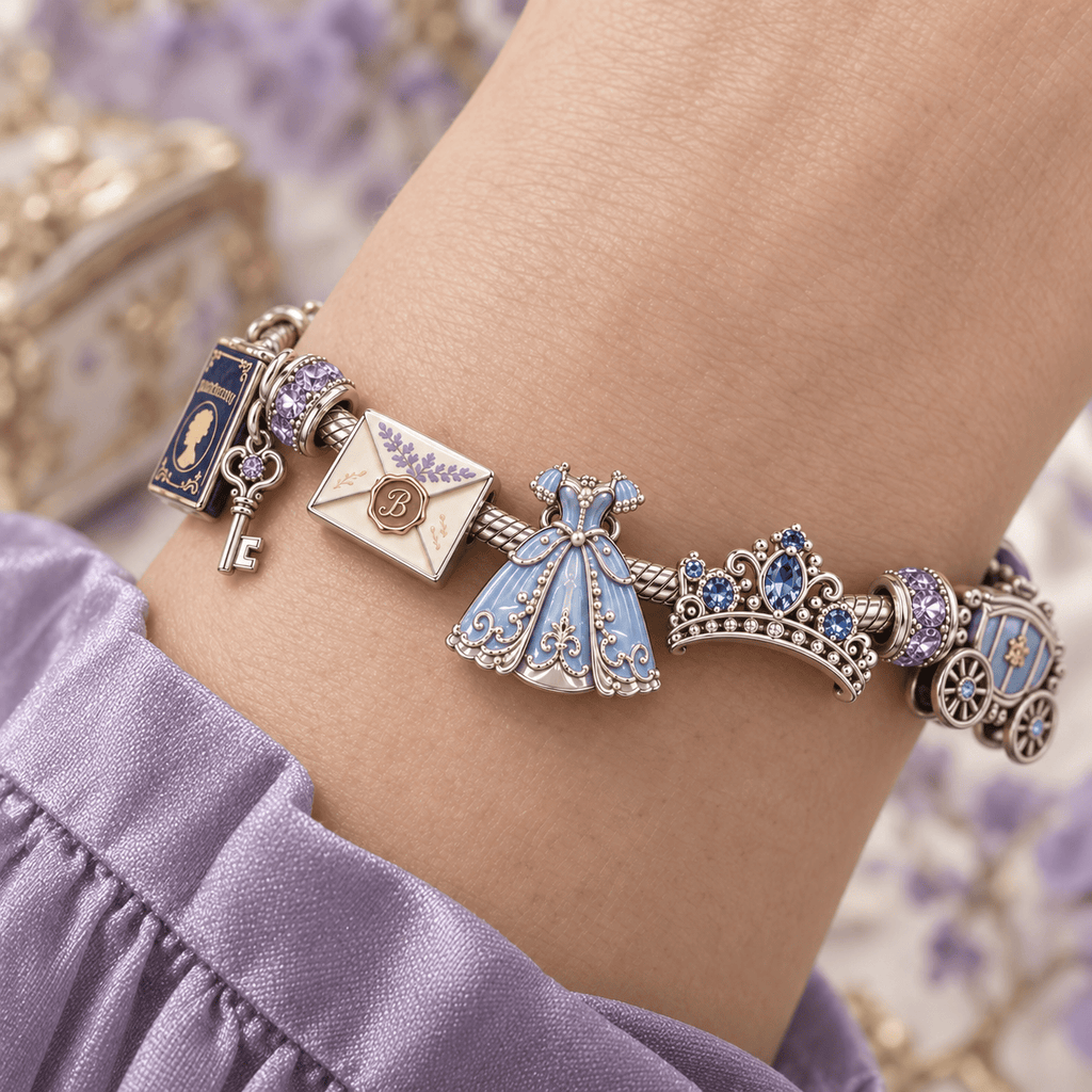 BDGT Silver Charm Bracelet Set TTTT